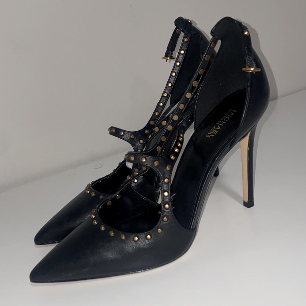 Michael Kors | Black Heels with Gold Studs